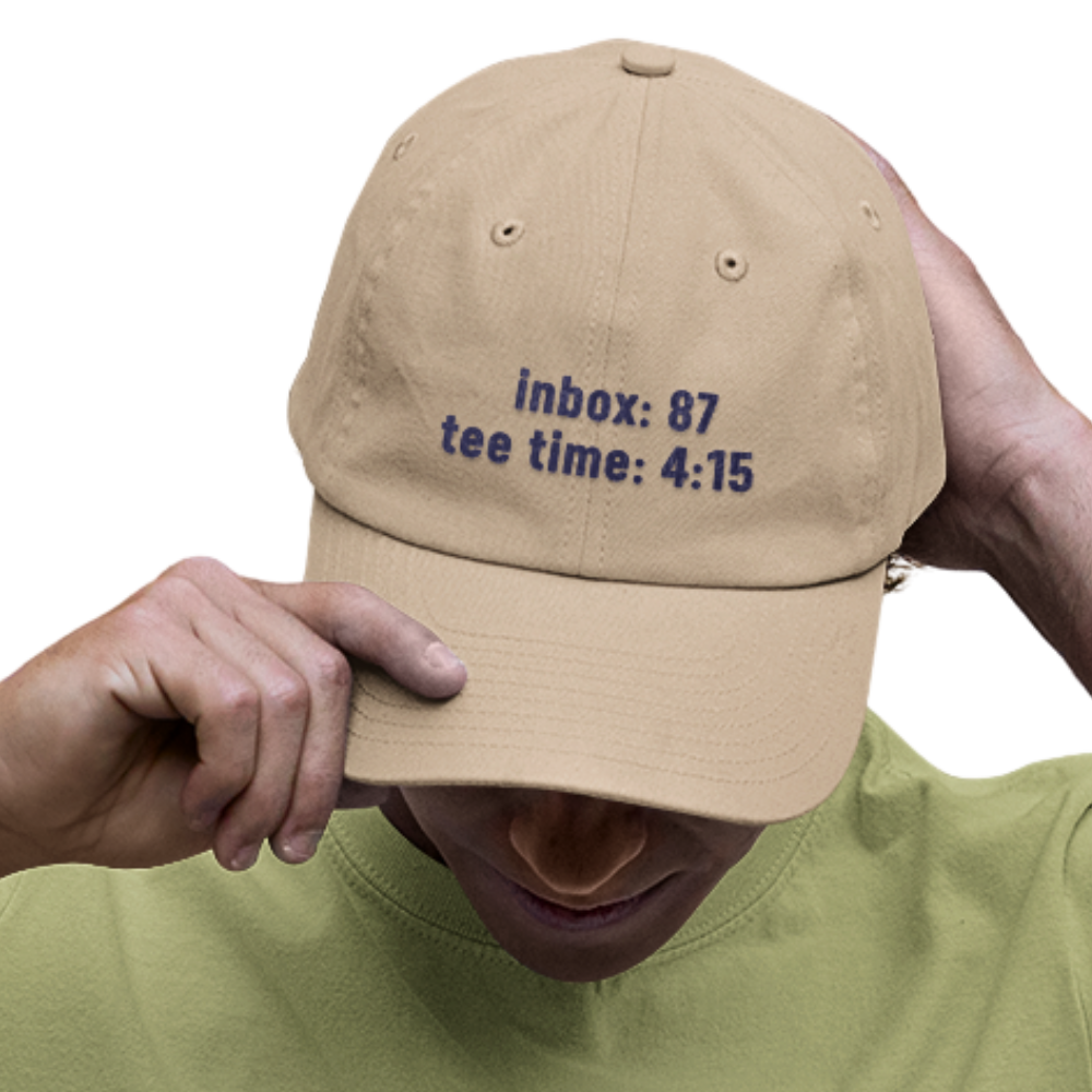 Inbox: 87, Tee Time 4:15 - Golf Cap by The Witty Golfer